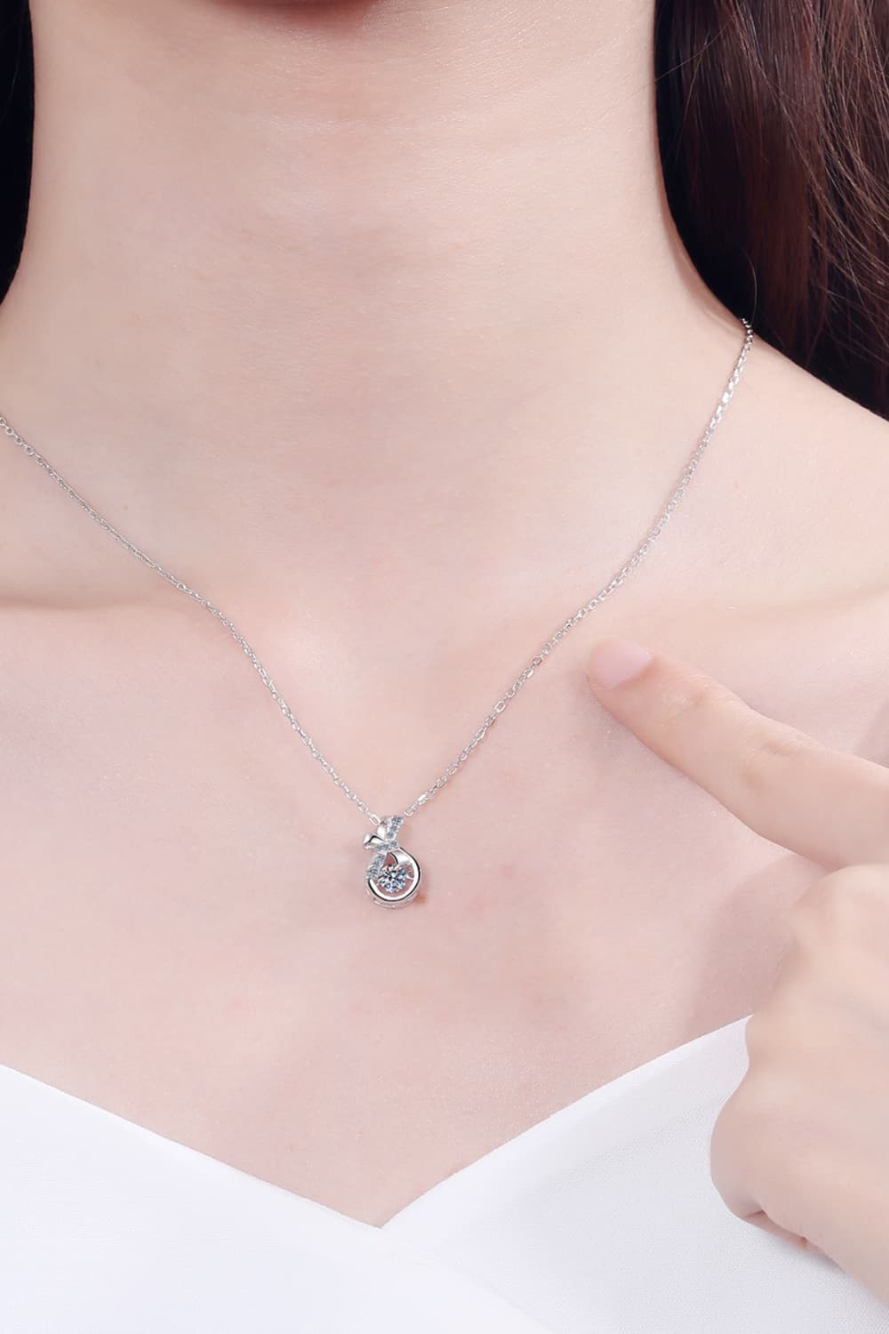 1 Carat Moissanite Bow Necklace