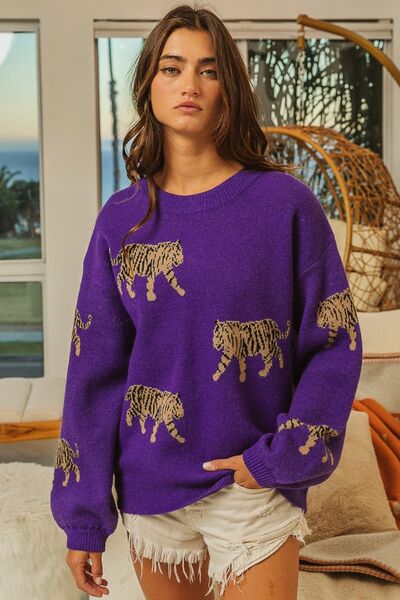 On the Chase Tiger Sweater