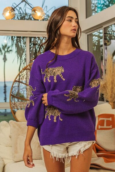 On the Chase Tiger Sweater