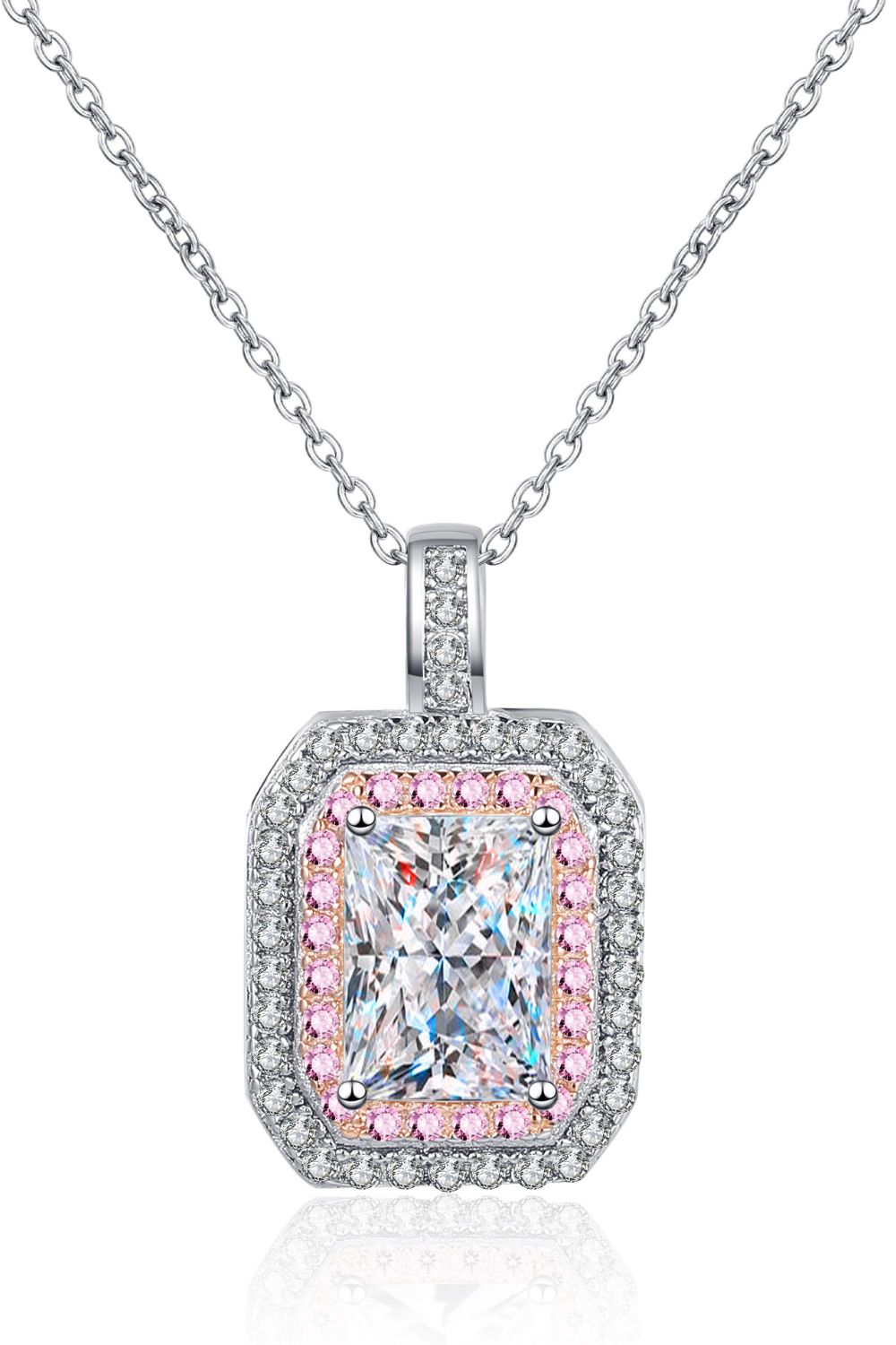 1 Carat Moissanite Geometric Pendant Necklace