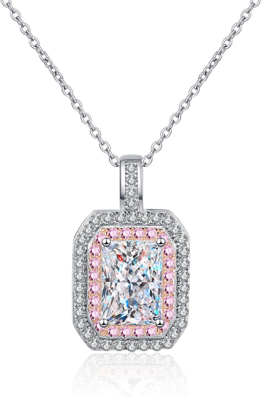 1 Carat Moissanite Geometric Pendant Necklace