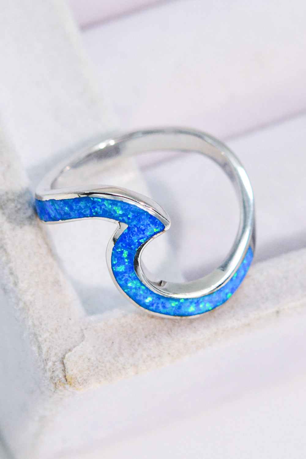 Opal Blue Wave Ring