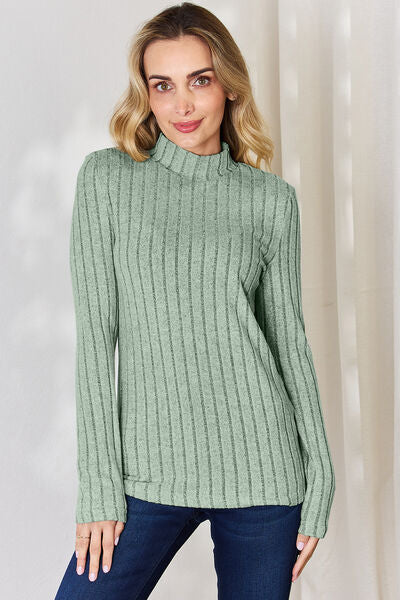 Soft N Pretty Ribbed Mock Neck Top (4 Colors)