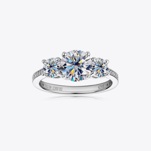 3 Carat Moissanite 3-Stone Ring