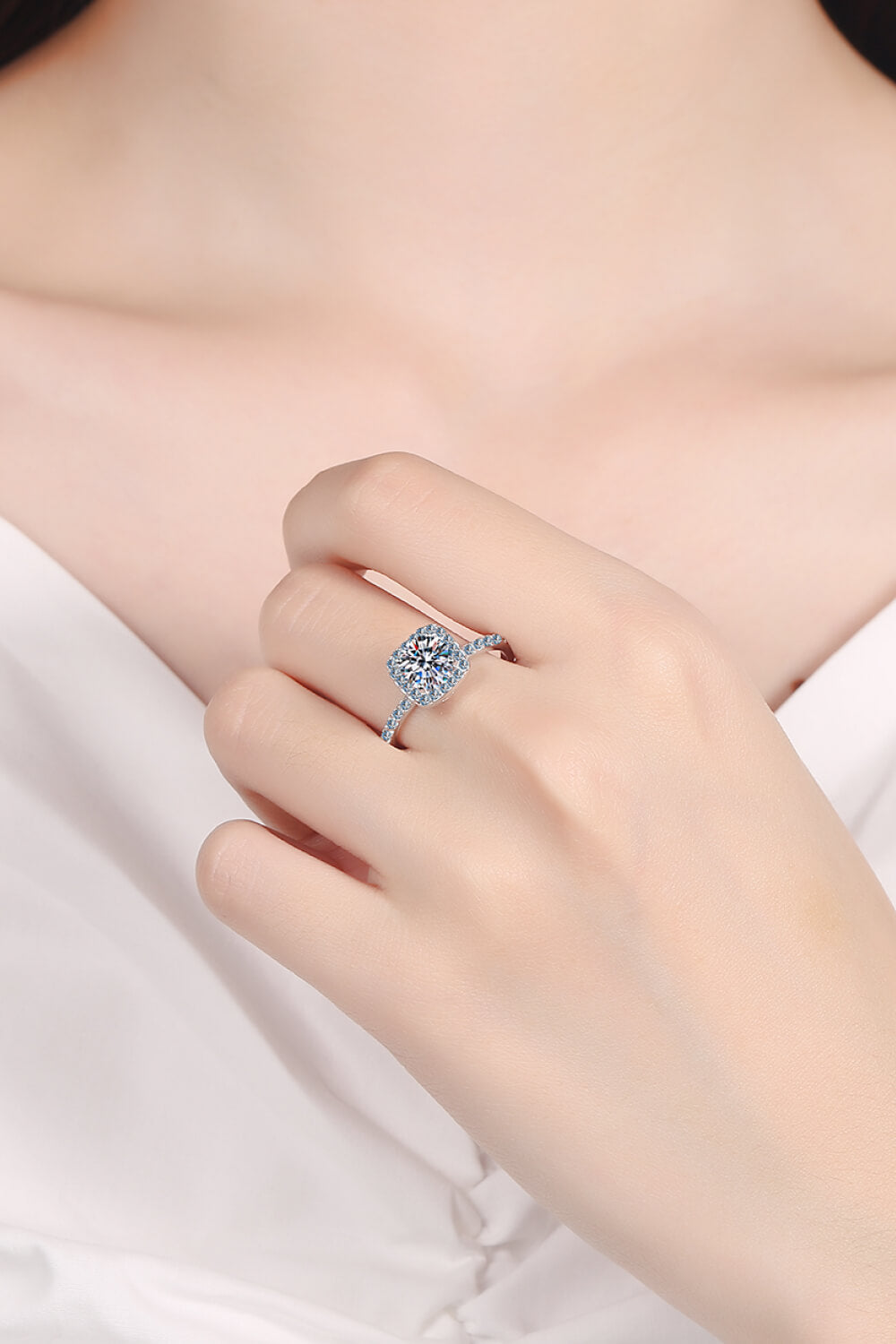 Princess Cut Moissanite Ring