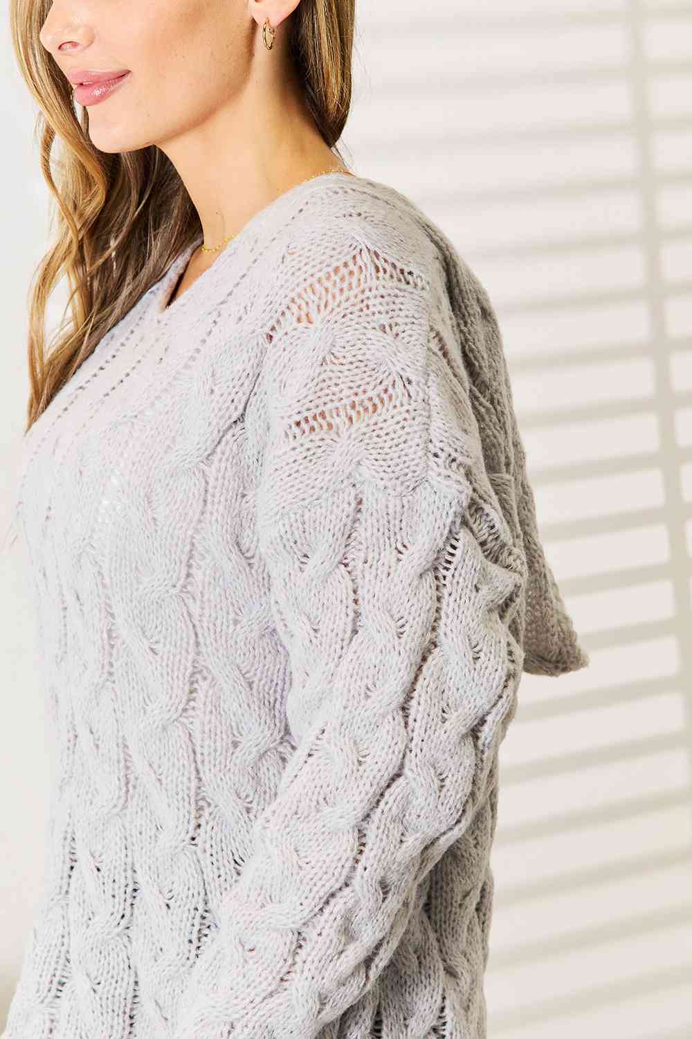 Abigail Cable-Knit Hooded Sweater