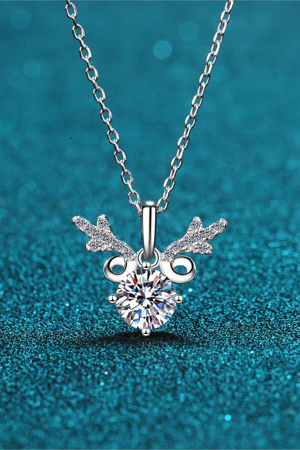 1 Carat Moissanite Reindeer Necklace