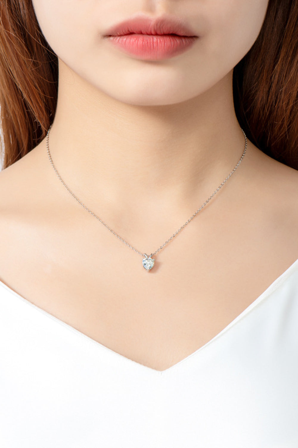 1 Carat Moissanite Heart-Shaped Pendant Necklace (2 Colors)