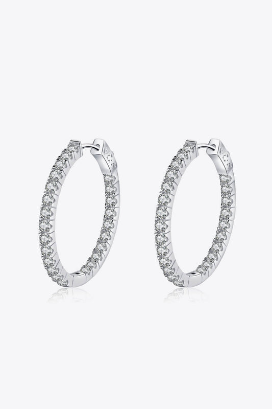 1.4 Carat Moissanite Hoop Earrings