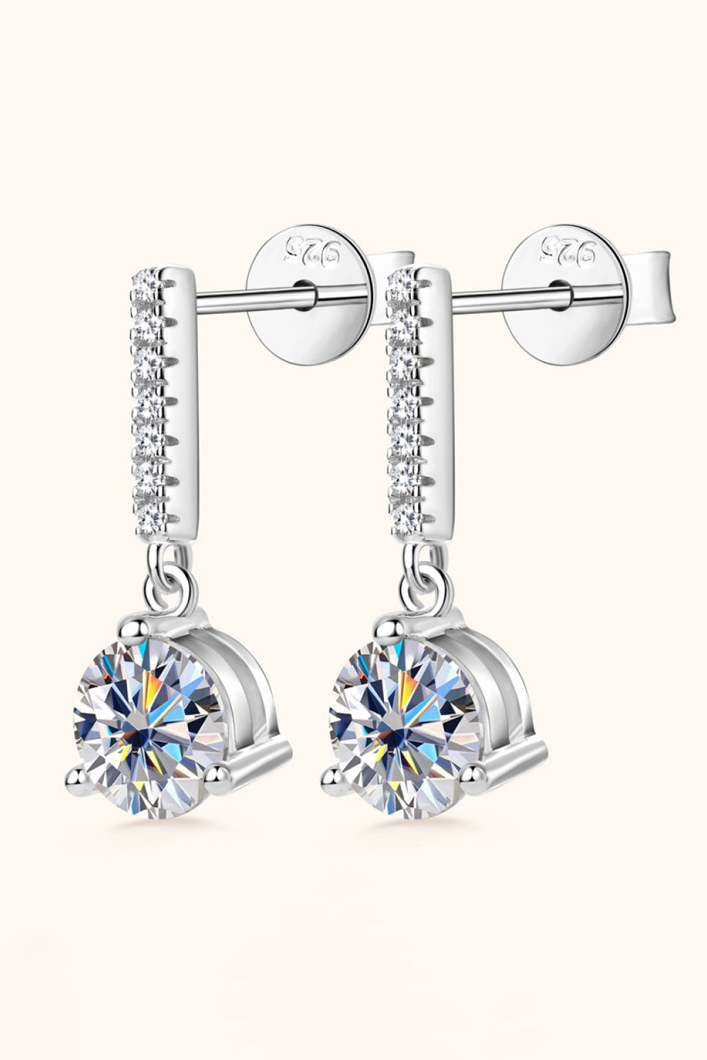 2 Carat Moissanite Drop Earrings (2 Metal Colors)