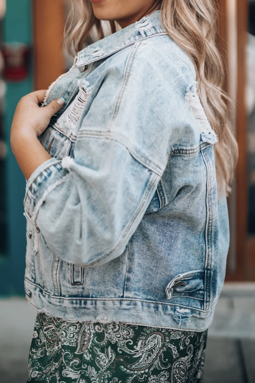 Julia Distressed Denim Jacket