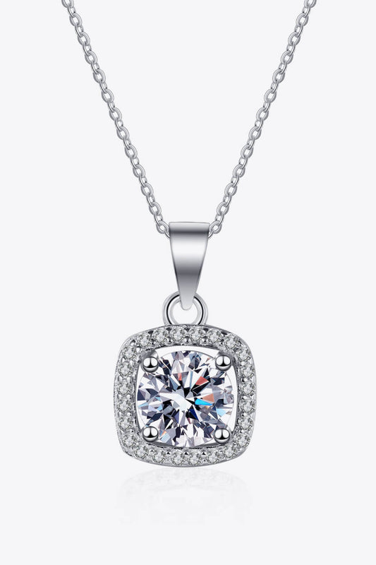 Moissanite Square Pendant Necklace