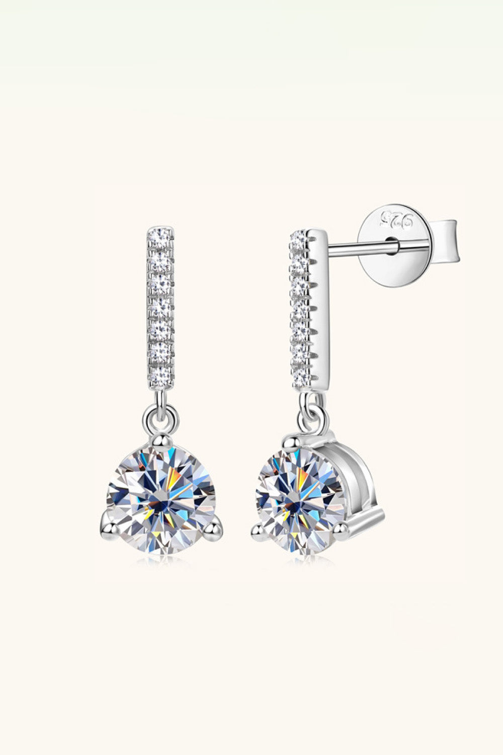 2 Carat Moissanite Drop Earrings (2 Metal Colors)