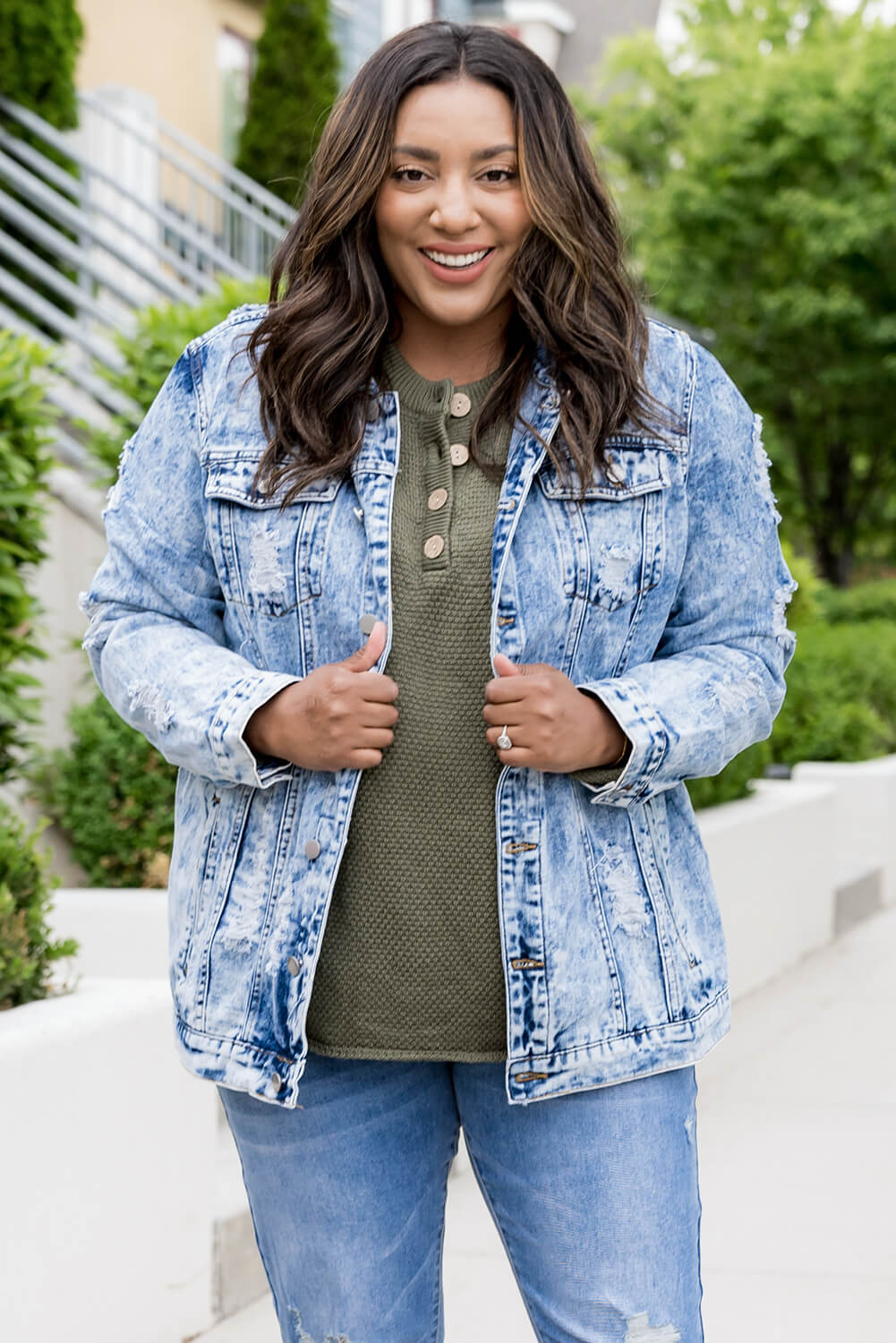 Josie Acid Wash Distressed Denim Jacket (3 colors)