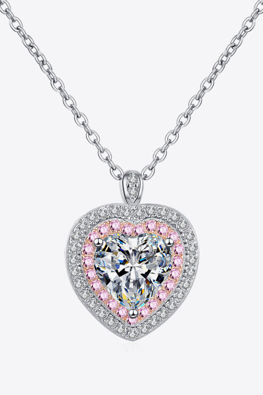 1 Carat Moissanite Heart Pendant Necklace