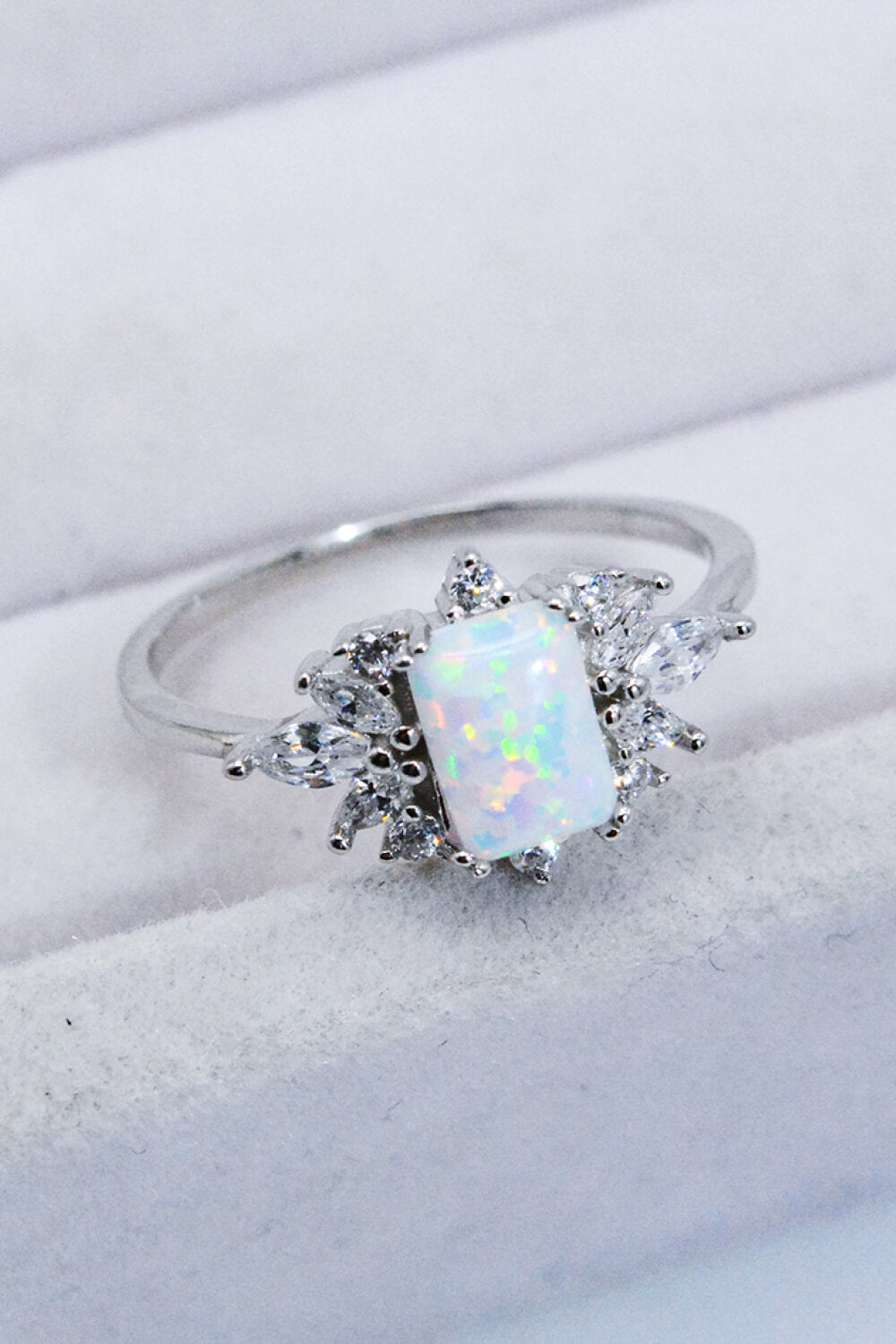 Zircon and Opal Fashion Ring