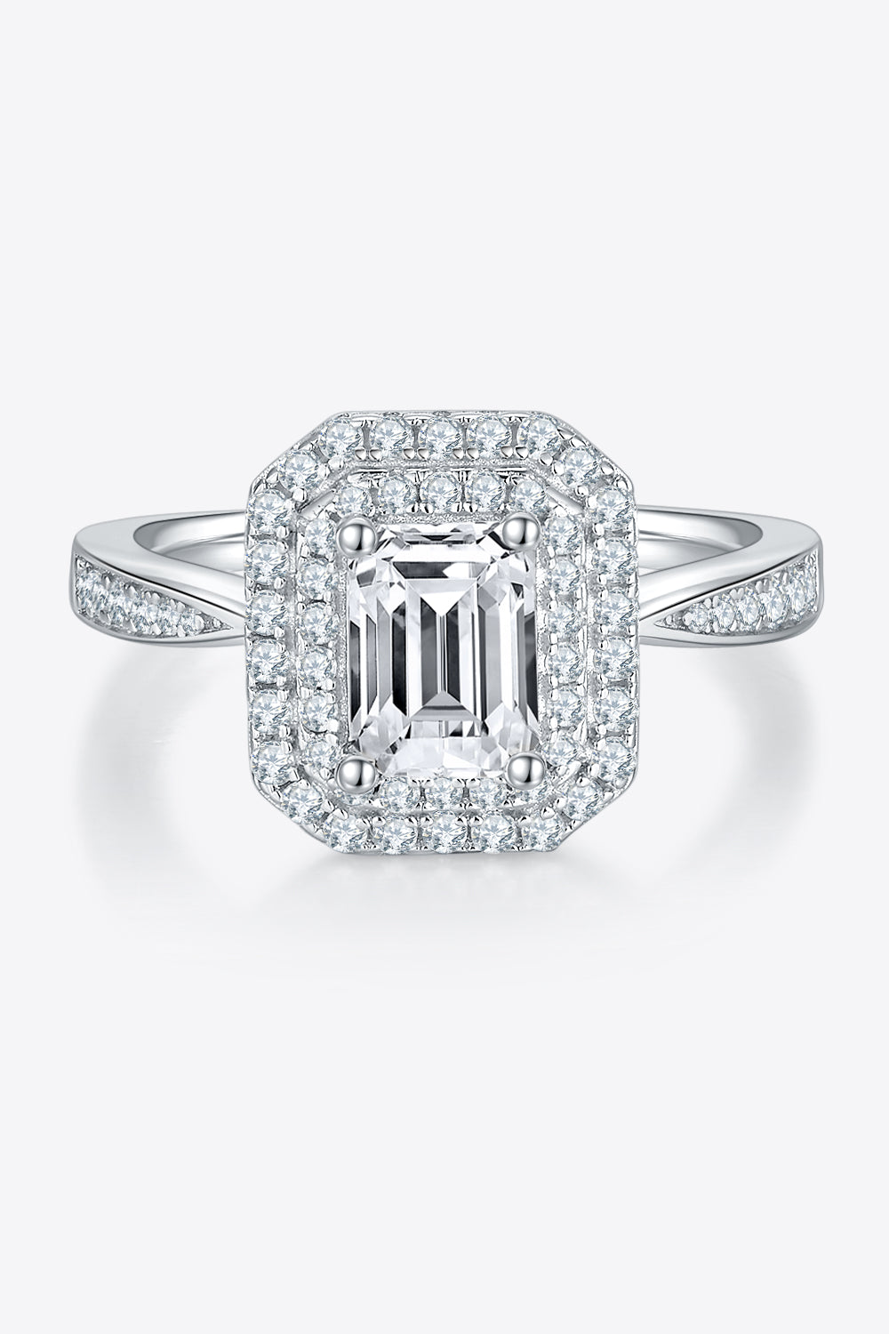 1 Carat Moissanite Side Stone Ring