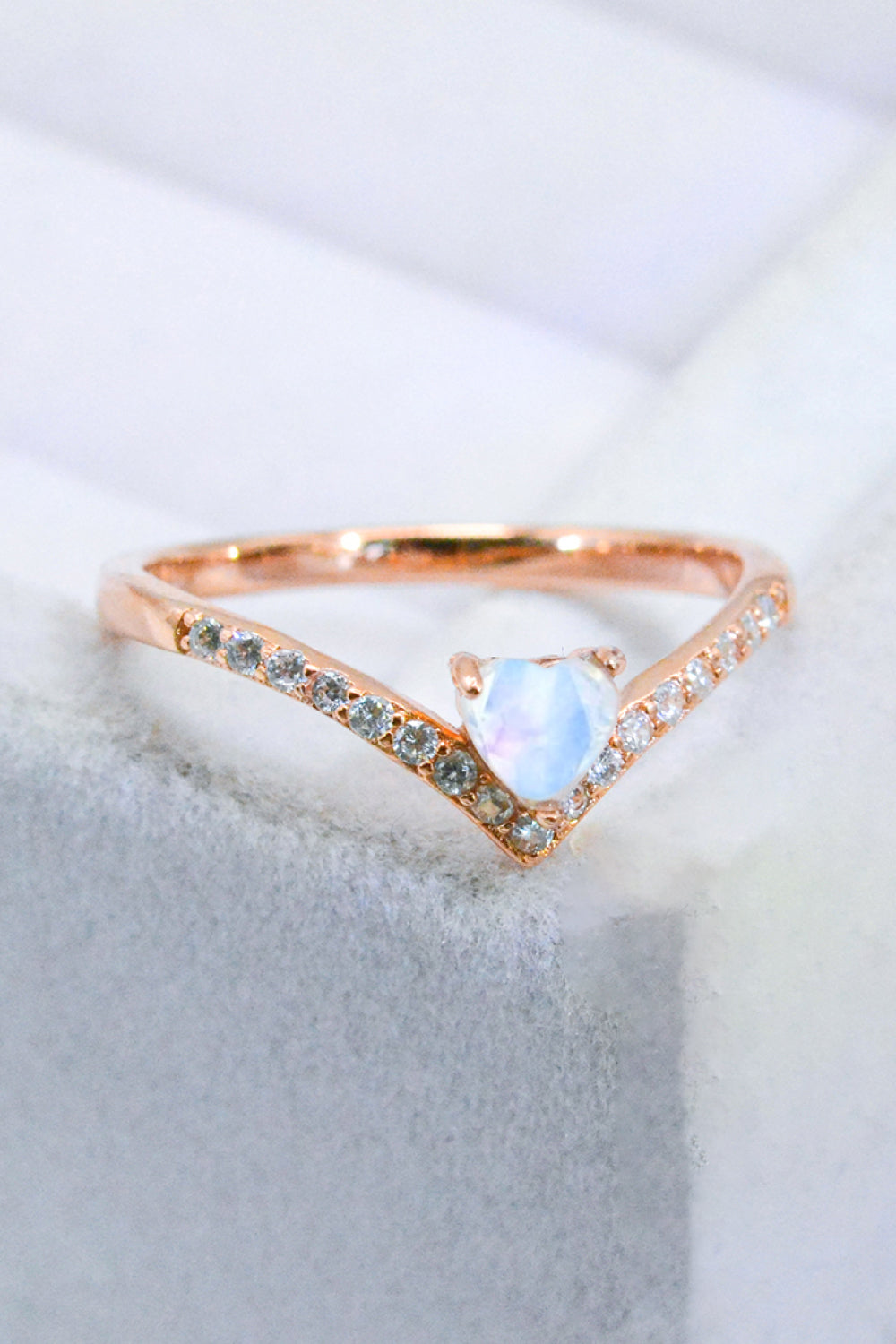 Moonstone Heart-Shaped Ring