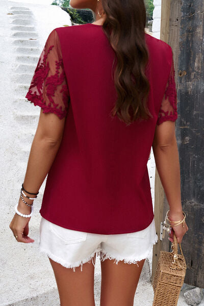 Emberly Embroidered V-Neck Top