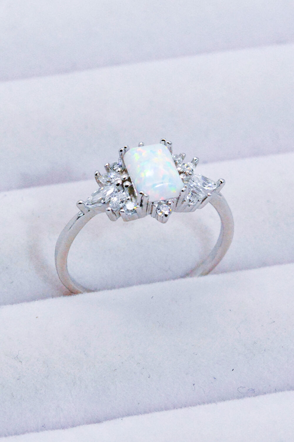 Zircon and Opal Fashion Ring