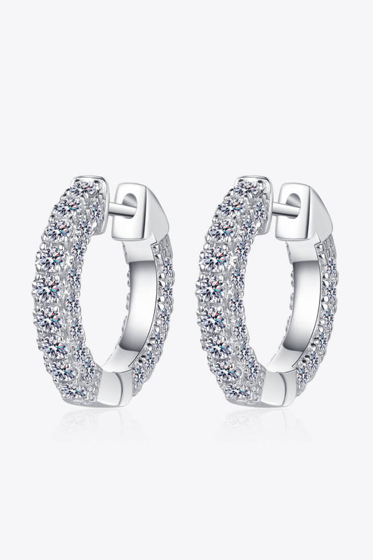 1.92 Carat Moissanite Huggie Earrings