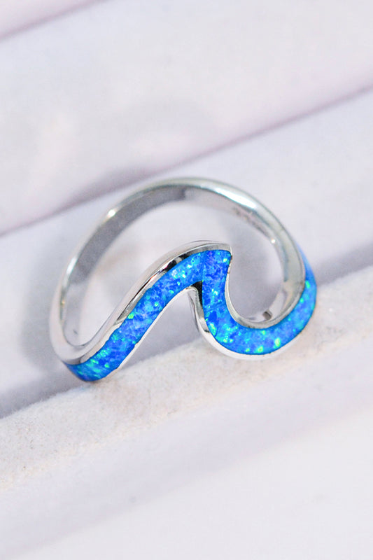 Opal Blue Wave Ring