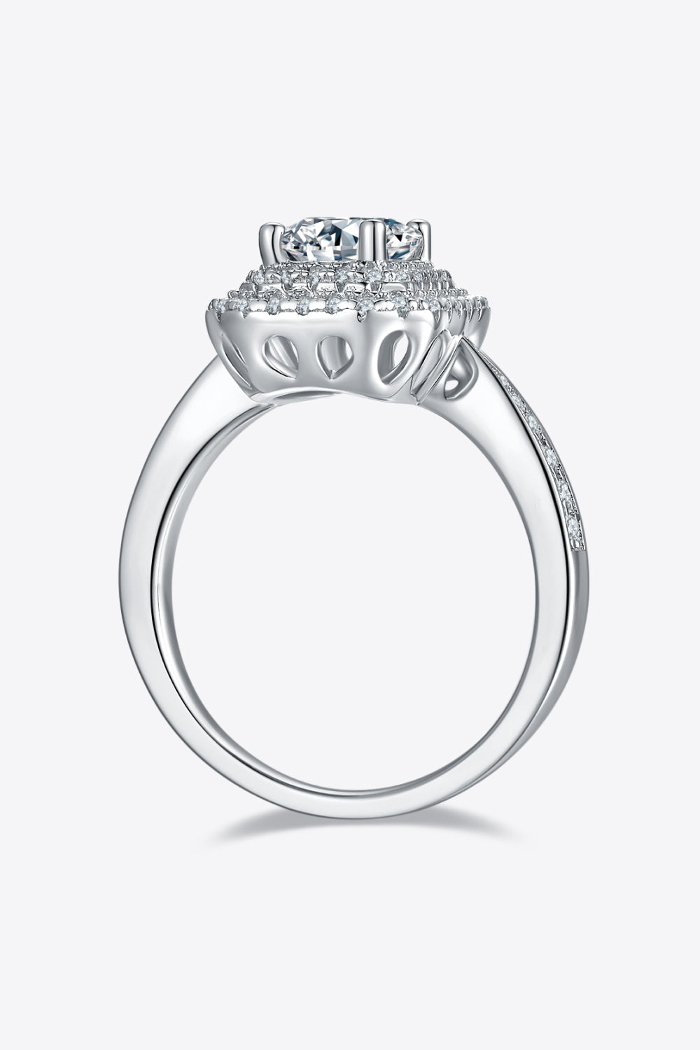 1 Carat Moissanite Side Stone Ring