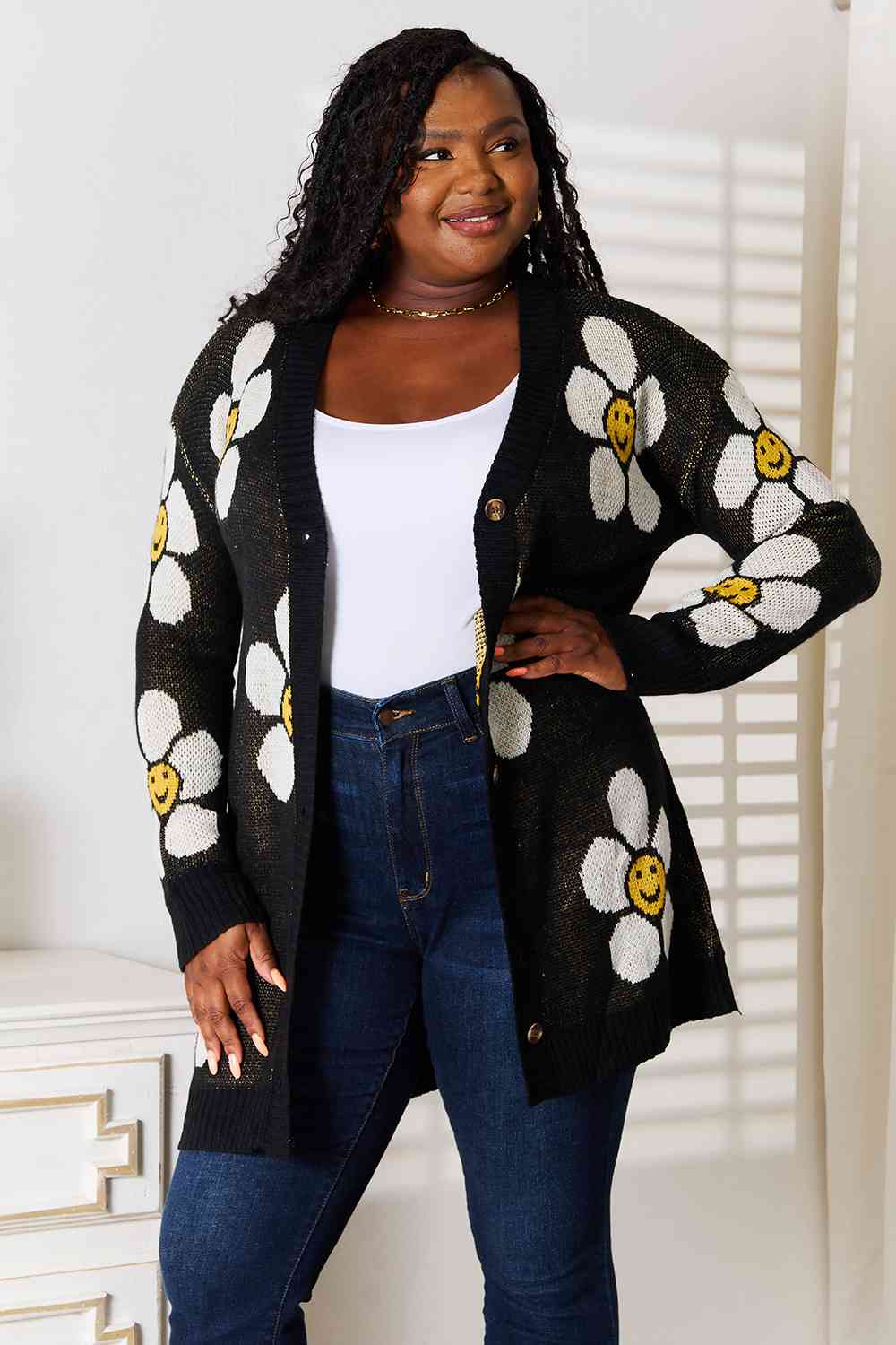 Paisley Floral Button Down Longline Cardigan