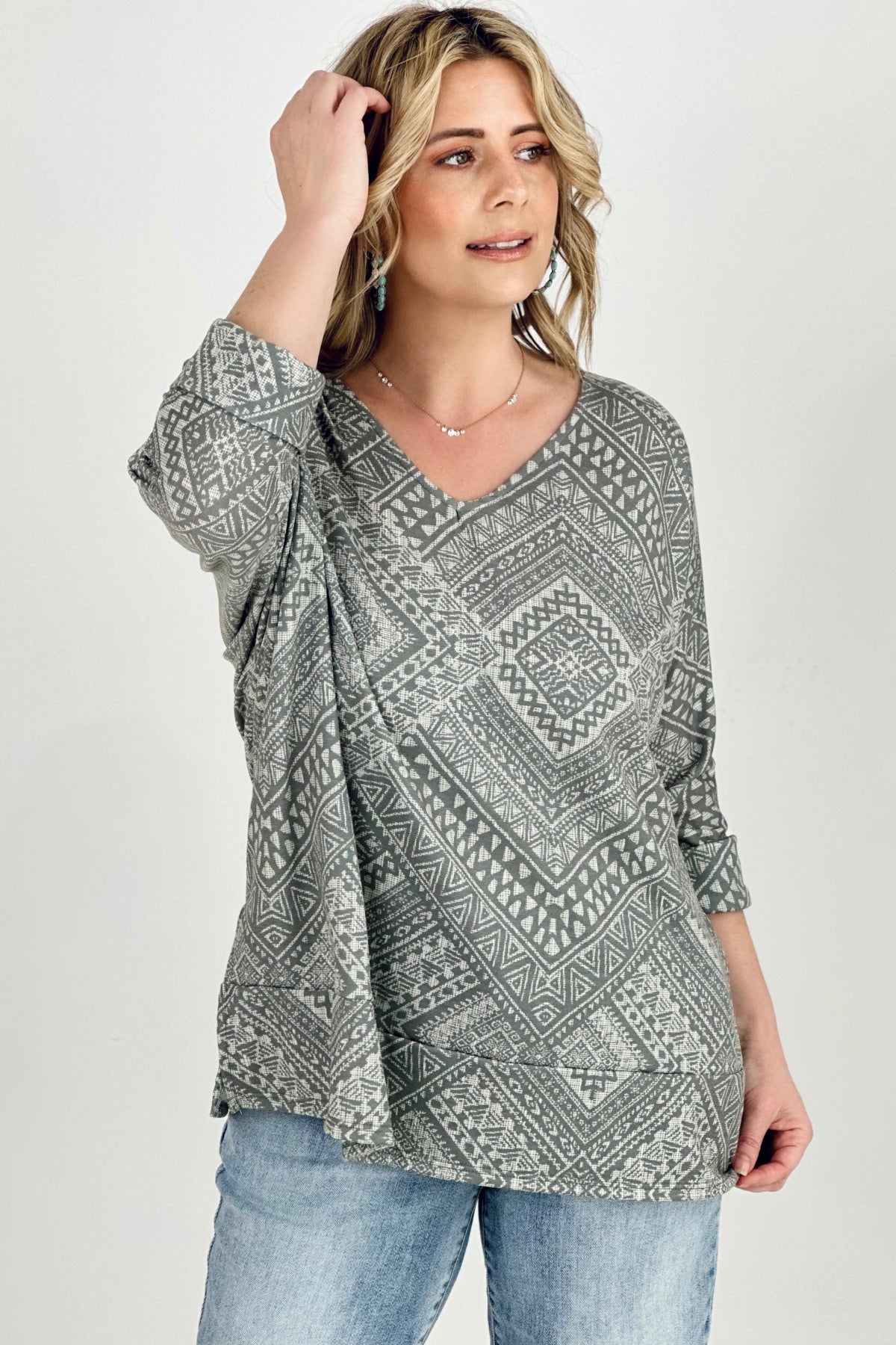 Aztec French Terry Top (2 Colors)