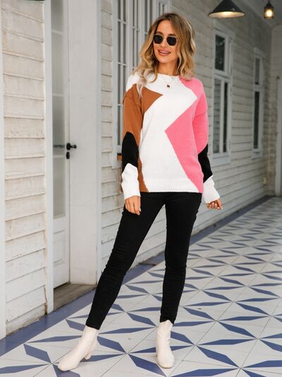 Zena Color Block Sweater