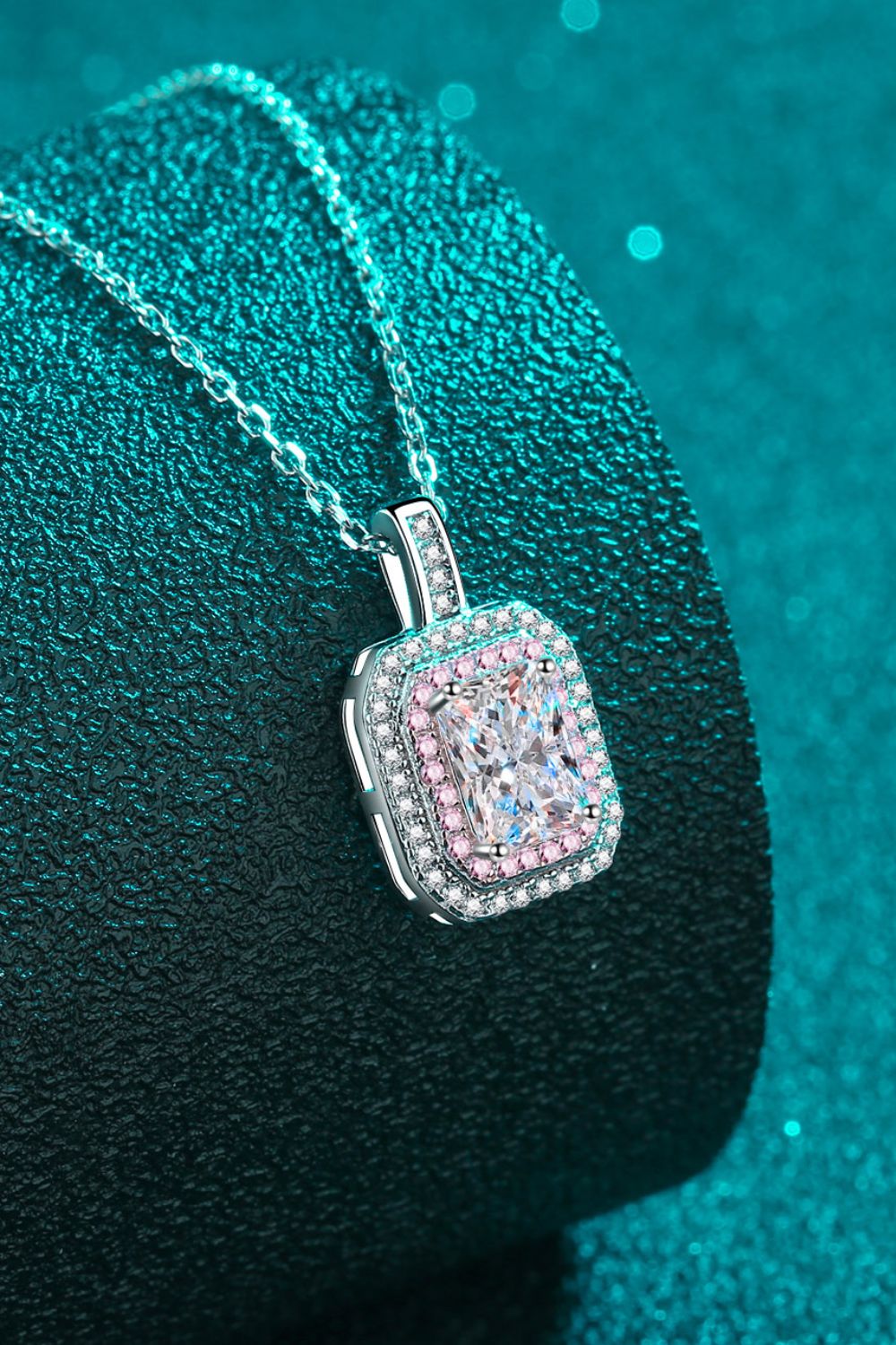 1 Carat Moissanite Geometric Pendant Necklace