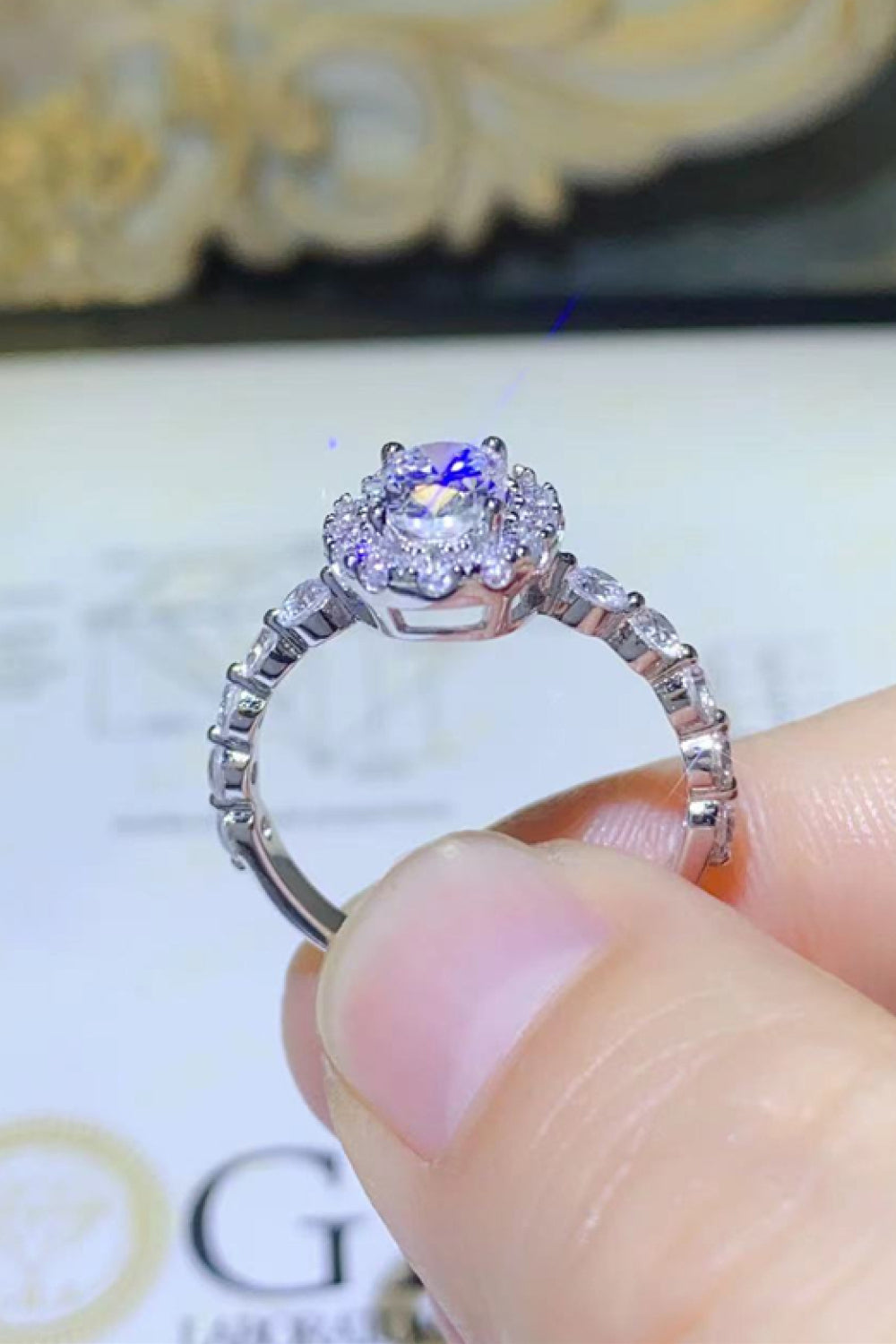 Adored 1 Carat Moissanite Halo Ring