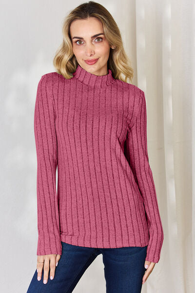 Soft N Pretty Ribbed Mock Neck Top (4 Colors)