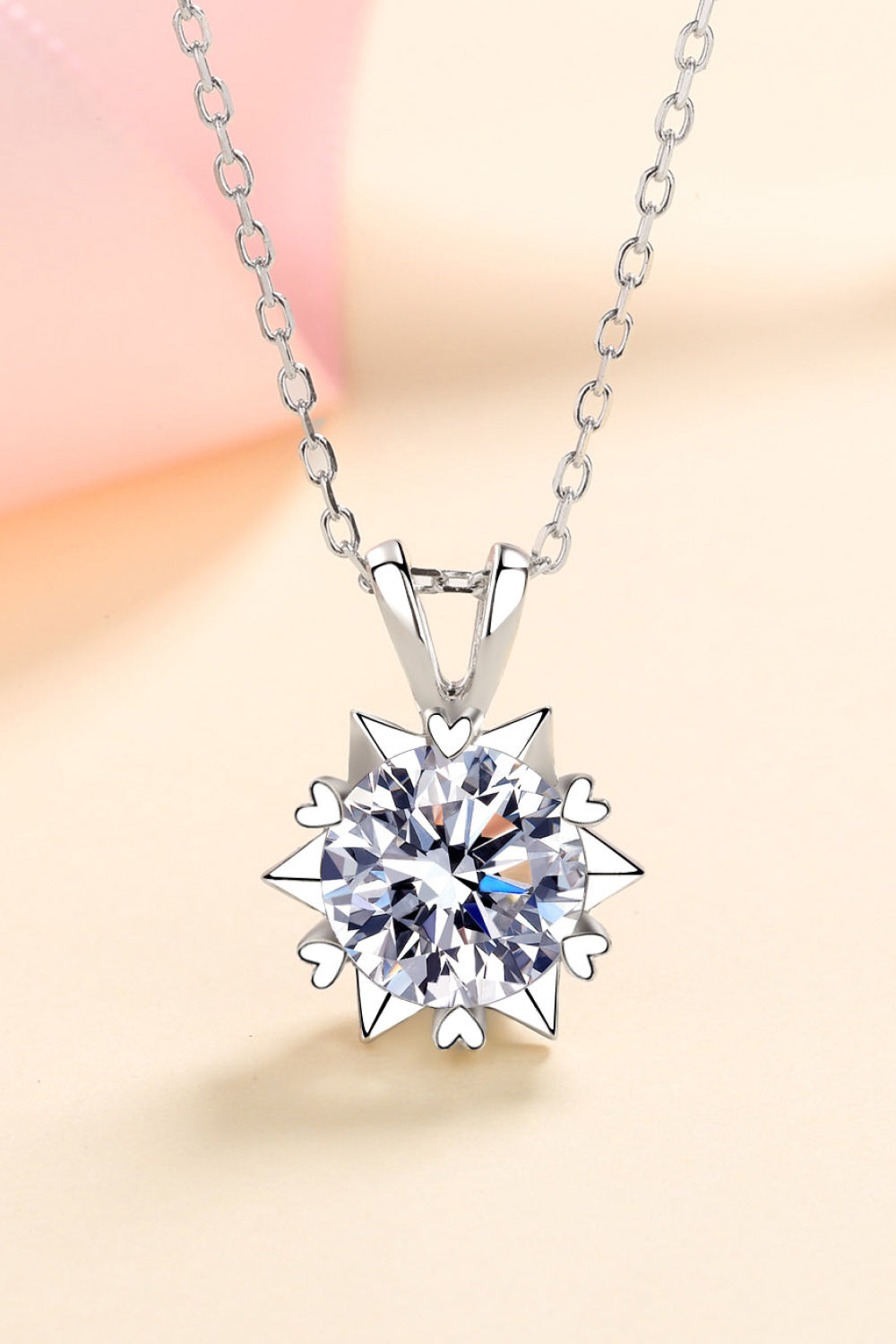 925 Sterling Silver Moissanite Pendant Necklace