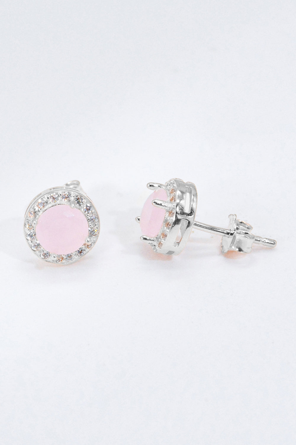 Sterling Silver Rose Quartz Earrings