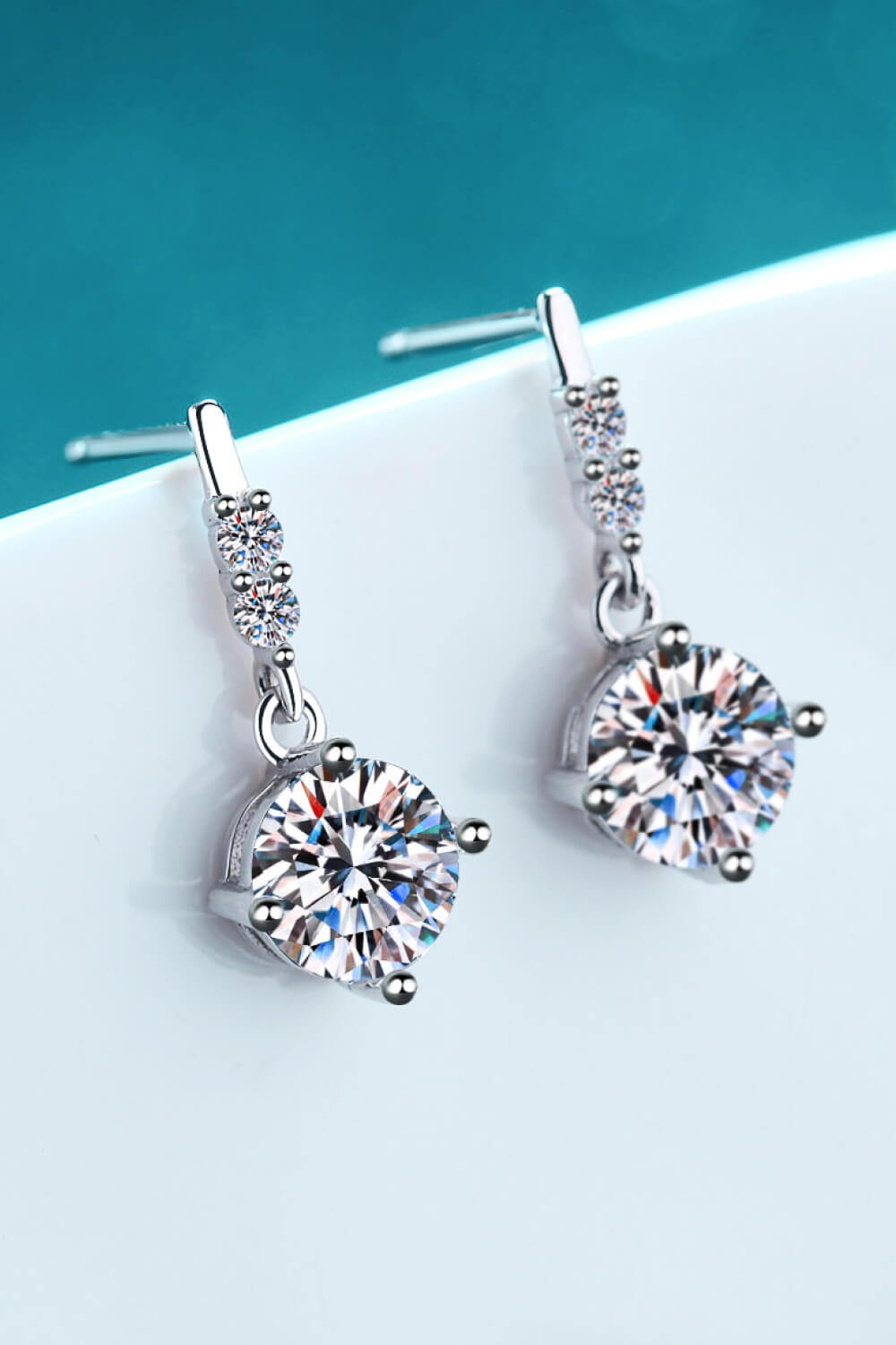 1 Carat Moissanite Drop Earrings