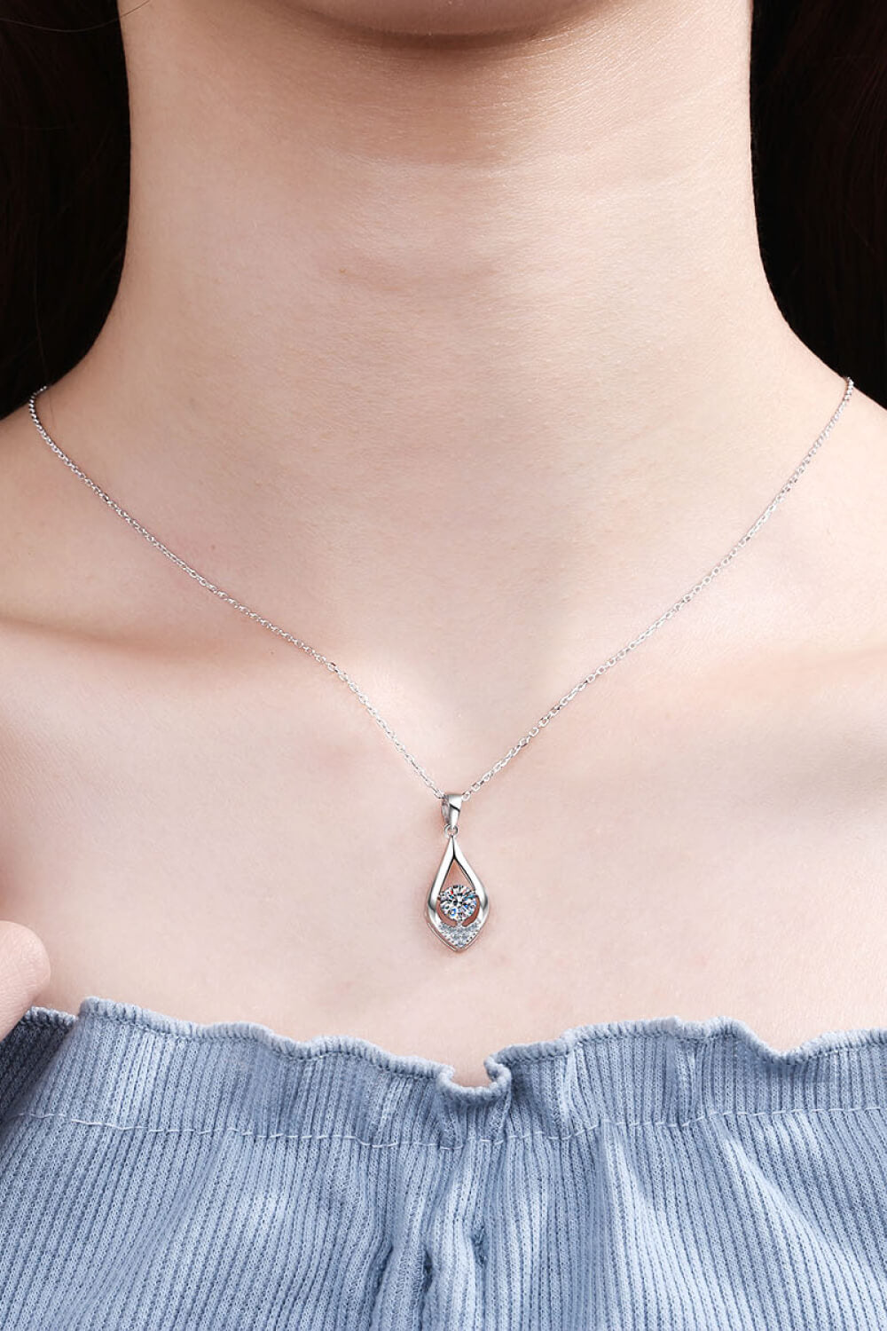 Glamorous Moissanite Pendant Necklace