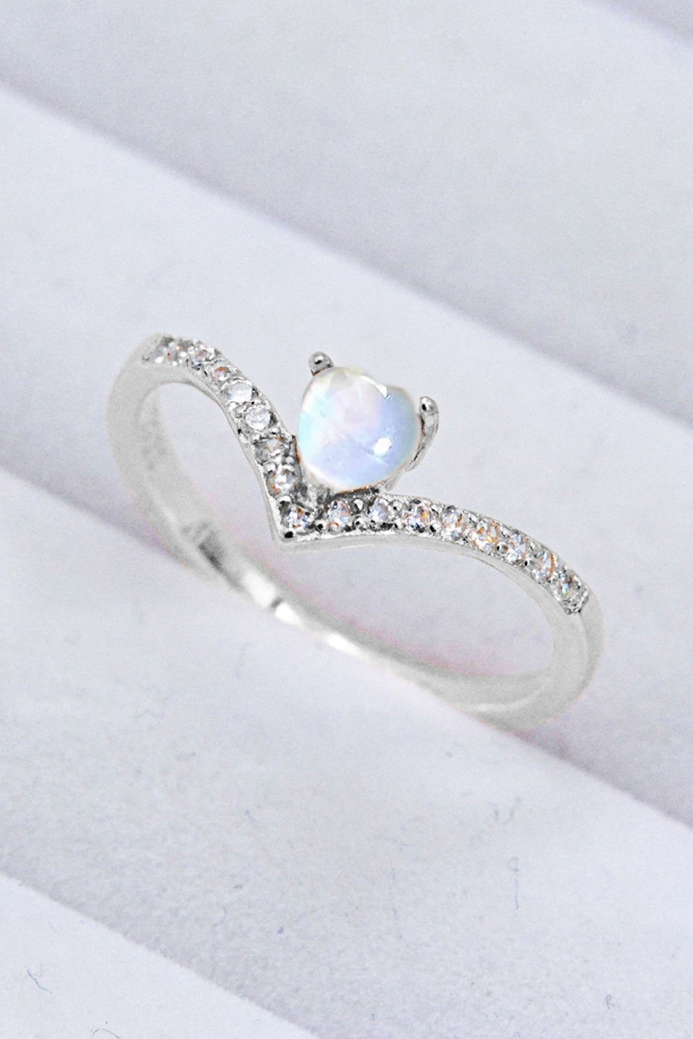 Moonstone Heart-Shaped Ring