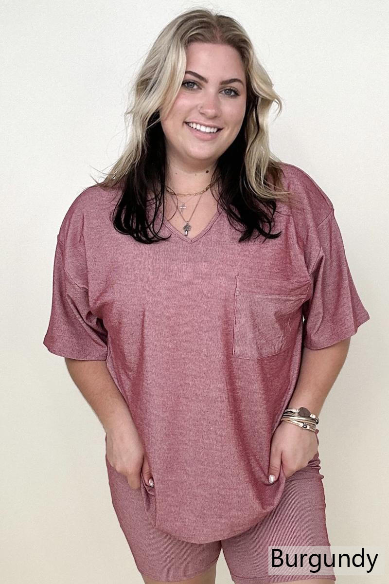 Gianna V-Neck Loose Fit Tee (2 Colors)