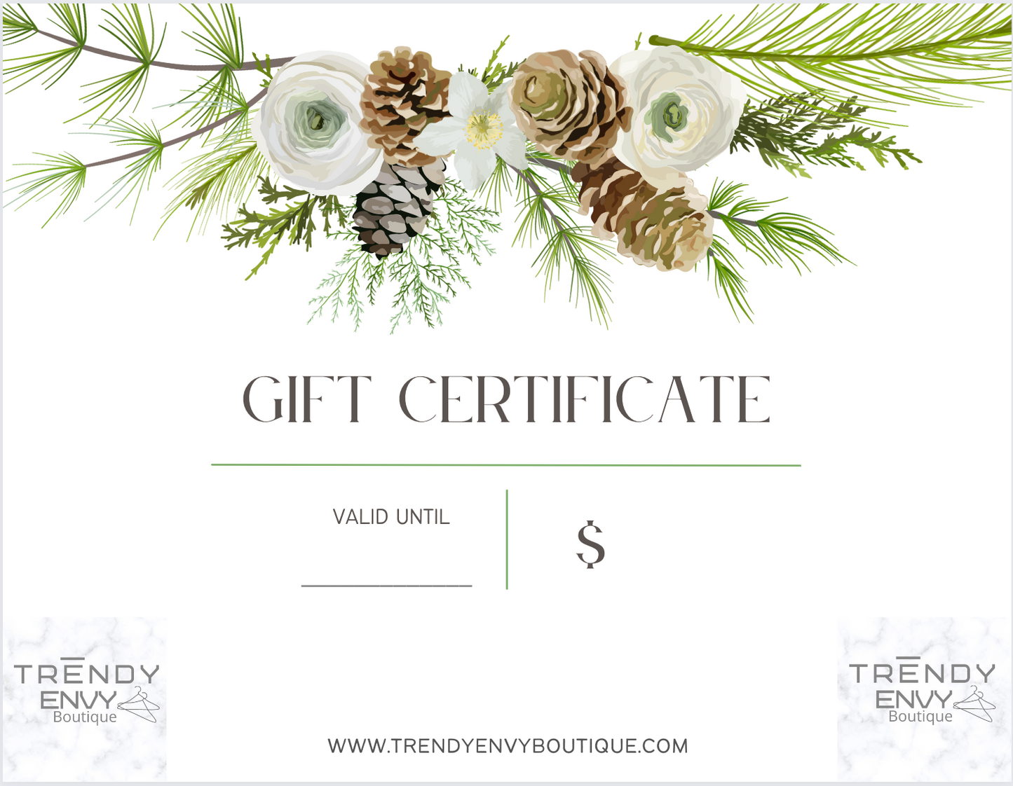 Trendy Envy Boutique Gift Certificate