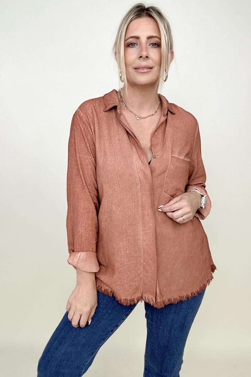 Charlie Button Down Boyfriend Shirt (2 Colors)