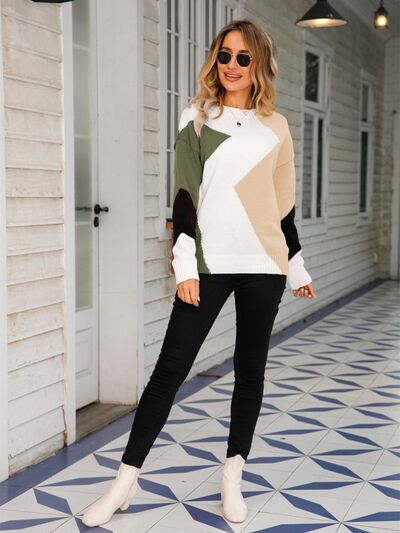 Zena Color Block Sweater