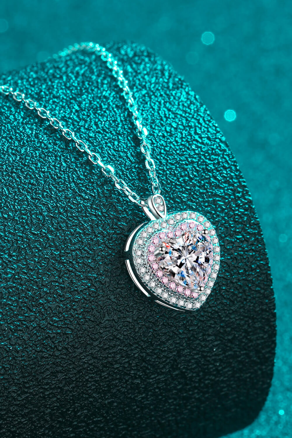 1 Carat Moissanite Heart Pendant Necklace