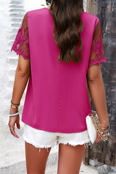 Emberly Embroidered V-Neck Top