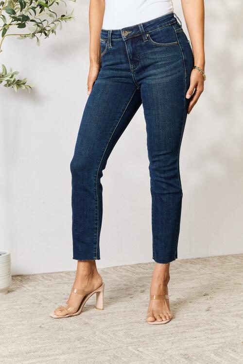 BAYEAS Raw Hem Straight Jeans