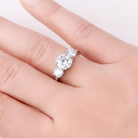 3 Carat Moissanite 3-Stone Ring