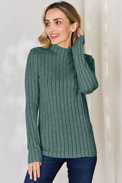 Soft N Pretty Ribbed Mock Neck Top (4 Colors)