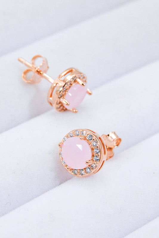 Sterling Silver Rose Quartz Earrings