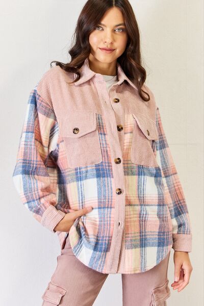 Britta Plaid Button Down Shacket