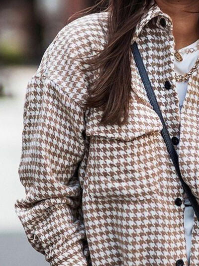 Houndstooth Button Up Shacket (3 Colors)